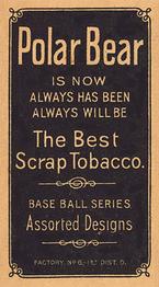 1909-11 American Tobacco Company T206 White Border #NNO Lena Blackburne Back
