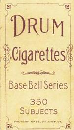 1909-11 American Tobacco Company T206 White Border #NNO Charley Carr Back