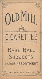 1909-11 American Tobacco Company T206 White Border #NNO Harry Coveleski Back