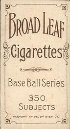 1909-11 American Tobacco Company T206 White Border #NNO John Knight Back