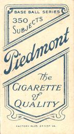 1909-11 American Tobacco Company T206 White Border #NNO Rube Kroh Back