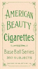 1909-11 American Tobacco Company T206 White Border #NNO Christy Mathewson Back