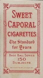 1909-11 American Tobacco Company T206 White Border #NNO George Browne Back