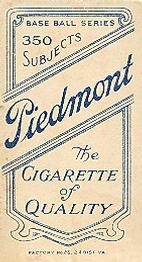 1909-11 American Tobacco Company T206 White Border #NNO Jack Hayden Back