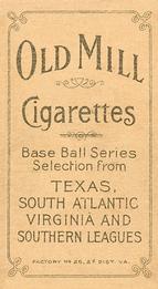 1909-11 American Tobacco Company T206 White Border #NNO J. Ross Helm Back