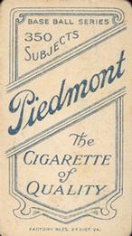 1909-11 American Tobacco Company T206 White Border #NNO Moose McCormick Back