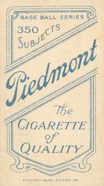 1909-11 American Tobacco Company T206 White Border #NNO Newt Randall Back