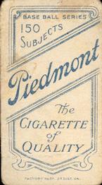 1909-11 American Tobacco Company T206 White Border #NNO Terry Turner Back