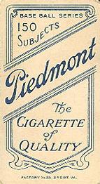 1909-11 American Tobacco Company T206 White Border #NNO Fred Clarke Back