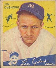 1934 Goudey (R320) #96 Jimmie DeShong Front