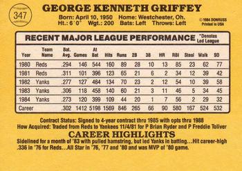1985 Donruss #347 Ken Griffey Back