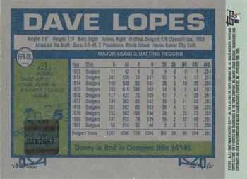 2004 Topps All-Time Fan Favorites - Autographs #FFA-DL Dave Lopes Back