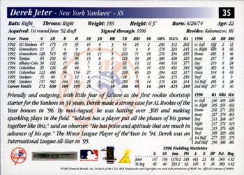 1997 Score #35 Derek Jeter Back