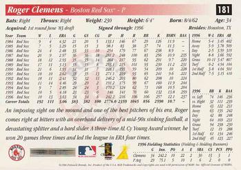 1997 Score #181 Roger Clemens Back