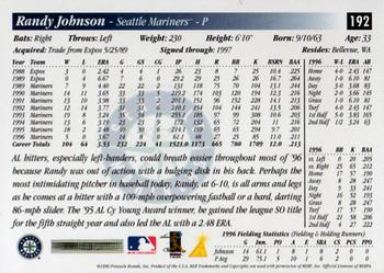 1997 Score #192 Randy Johnson Back