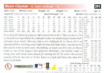 1997 Score #291 Royce Clayton Back