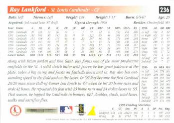 1997 Score #236 Ray Lankford Back