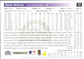 1997 Score #25 Dante Bichette Back