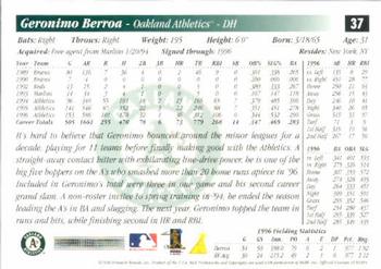 1997 Score #37 Geronimo Berroa Back
