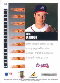 1997 Score #520 Greg Maddux Back