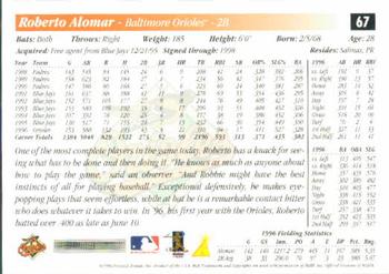 1997 Score #67 Roberto Alomar Back