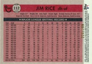 2004 Topps All-Time Fan Favorites - Refractors #112 Jim Rice Back