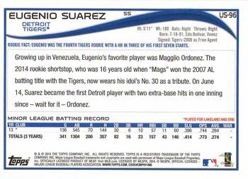 2014 Topps Update - Walmart Blue Border #US-96 Eugenio Suarez Back