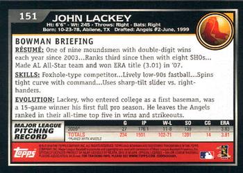 2010 Bowman #151 John Lackey Back