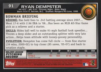 2010 Bowman #91 Ryan Dempster Back
