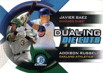 2014 Bowman Chrome - Dualing Die Cut Refractors #DDC-BR Javier Baez / Addison Russell Front