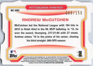 2014 Bowman Chrome - Mini Die Cut Refractors #MC-AMC Andrew McCutchen Back