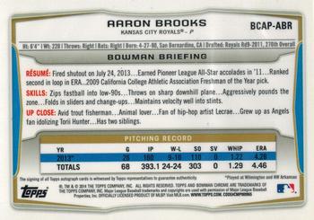 2014 Bowman Chrome - Prospect Autographs #BCAP-ABR Aaron Brooks Back