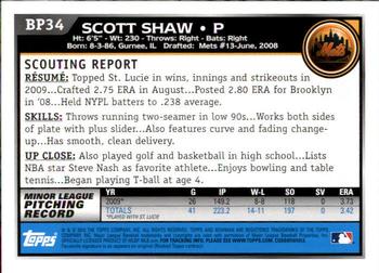 2010 Bowman - Prospects #BP34 Scott Shaw Back
