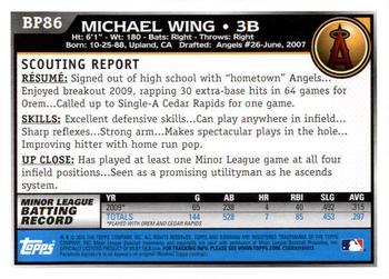 2010 Bowman - Prospects #BP86 Michael Wing Back