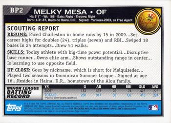 2010 Bowman - Prospects #BP2 Melky Mesa Back
