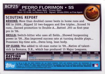 2010 Bowman - Chrome Prospects #BCP25 Pedro Florimon Back