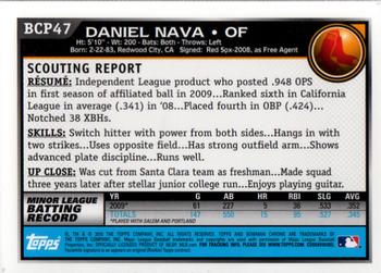 2010 Bowman - Chrome Prospects #BCP47 Daniel Nava Back