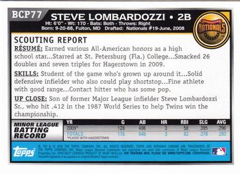 2010 Bowman - Chrome Prospects #BCP77 Steve Lombardozzi Back