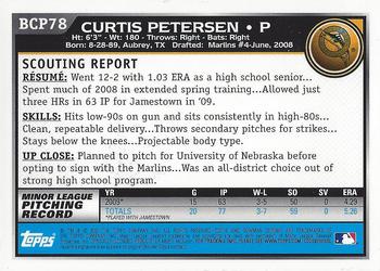 2010 Bowman - Chrome Prospects #BCP78 Curtis Petersen Back