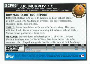 2010 Bowman - Chrome Prospects #BCP96 J.R. Murphy Back