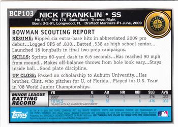 2010 Bowman - Chrome Prospects #BCP103 Nick Franklin Back