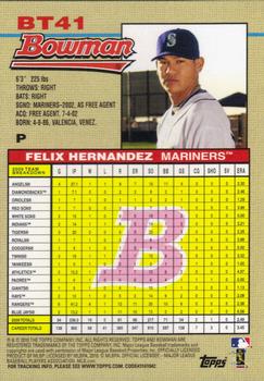 2010 Bowman - 1992 Throwbacks #BT41 Felix Hernandez Back