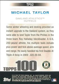 2010 Bowman - Topps 100 Prospects #TP52 Michael Taylor Back