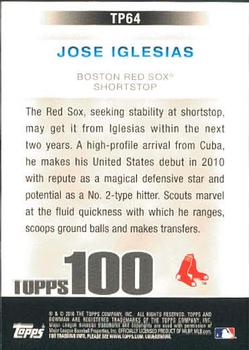 2010 Bowman - Topps 100 Prospects #TP64 Jose Iglesias Back
