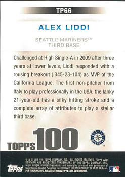 2010 Bowman - Topps 100 Prospects #TP66 Alex Liddi Back