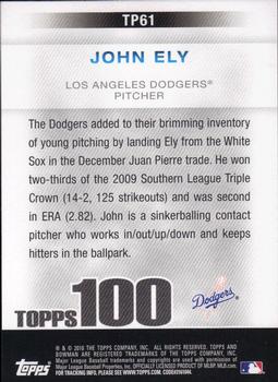 2010 Bowman - Topps 100 Prospects #TP61 John Ely Back