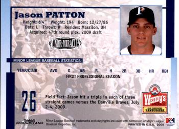 2009 Grandstand Princeton Rays #NNO18 Jason Patton Back