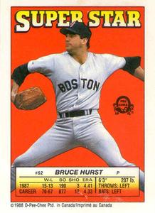 1988 O-Pee-Chee Stickers - Super Star Backs #62 Bruce Hurst Front