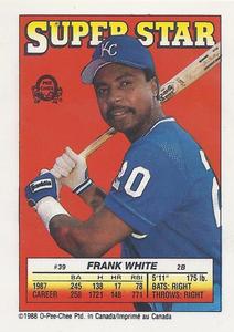 1988 O-Pee-Chee Stickers - Super Star Backs #39 Frank White Front