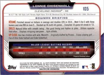 2015 Bowman #105 Lonnie Chisenhall Back